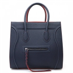 セリーヌ  CELINE スモール スクエア ラゲージファントム グレインカーフスキン ダークブルー×レッド ハンドバッグ トートバッグ ショッパー 169953