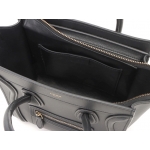 CELINE  2wayショルダーバッグ ラゲージ ナノショッパー ブラック ゴールド金具 カーフ 18924