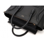 CELINE  2wayショルダーバッグ ラゲージ ナノショッパー ブラック ゴールド金具 カーフ 18924