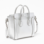 セリーヌバッグ  CELINE ラゲージナノショッパー ハンドバッグ ショルダーバッグ シルバー 銀 18924-3dru-11so