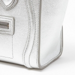 セリーヌバッグ  CELINE ラゲージナノショッパー ハンドバッグ ショルダーバッグ シルバー 銀 18924-3dru-11so