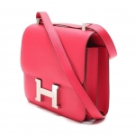 エルメス コンスタンス3 ミニ18 ショルダーバッグ タデラクト パラジウム金具 ルージュヴィフ レッド 赤 HERMES レディース he-ba-4789