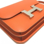 HERMES エルメス H金具 コンスタンス ミニ 3 ショルダーバッグ エプソン フー(feu) シルバー金具 レディース he-ba-4788