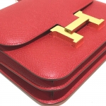 HERMES エルメス H金具 コンスタンス ミニ 3 ショルダーバッグ エプソン ルージュカザック ゴールド金具 レディース he-ba-4787