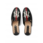 グッチ GUCCI  NY Yankees PATCH ヤンキースパッチ レザースリッパ 535585 0G0L0 6464