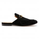 グッチ GUCCI PRINCETOWN ベルベット スリッパ/ローファー_BLACK 457114