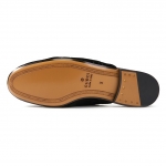 グッチ GUCCI PRINCETOWN ベルベット スリッパ/ローファー_BLACK 457114