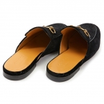 グッチ GUCCI PRINCETOWN ベルベット スリッパ/ローファー_BLACK 457114
