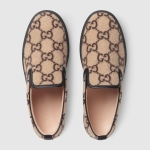 GUCCI メンズ GGウール レザー トリム スリッポンスニーカー 407363 G3870 9769