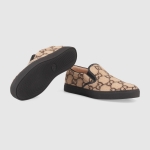 GUCCI メンズ GGウール レザー トリム スリッポンスニーカー 407363 G3870 9769
