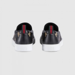 GUCCI ビー＆スター付☆ブラックレザー*スリッポンスニーカー 407364 AXWB0 1076