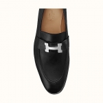 エルメス HERMES モカシン「Paris パリ」/シルバー金具/ Noir H172368ZA02420
