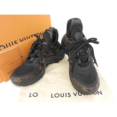 LOUISVUITTON ルイヴィトン レディース モノグラムアークライトライン メッシュスニーカー 黒 茶色 1A43LD
