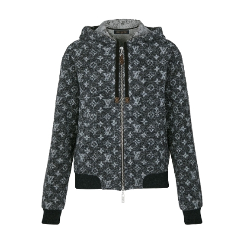 ルイヴィトン Louis Vuitton ジップアップニットフーディ ニットリブヘム 1A5IQ0