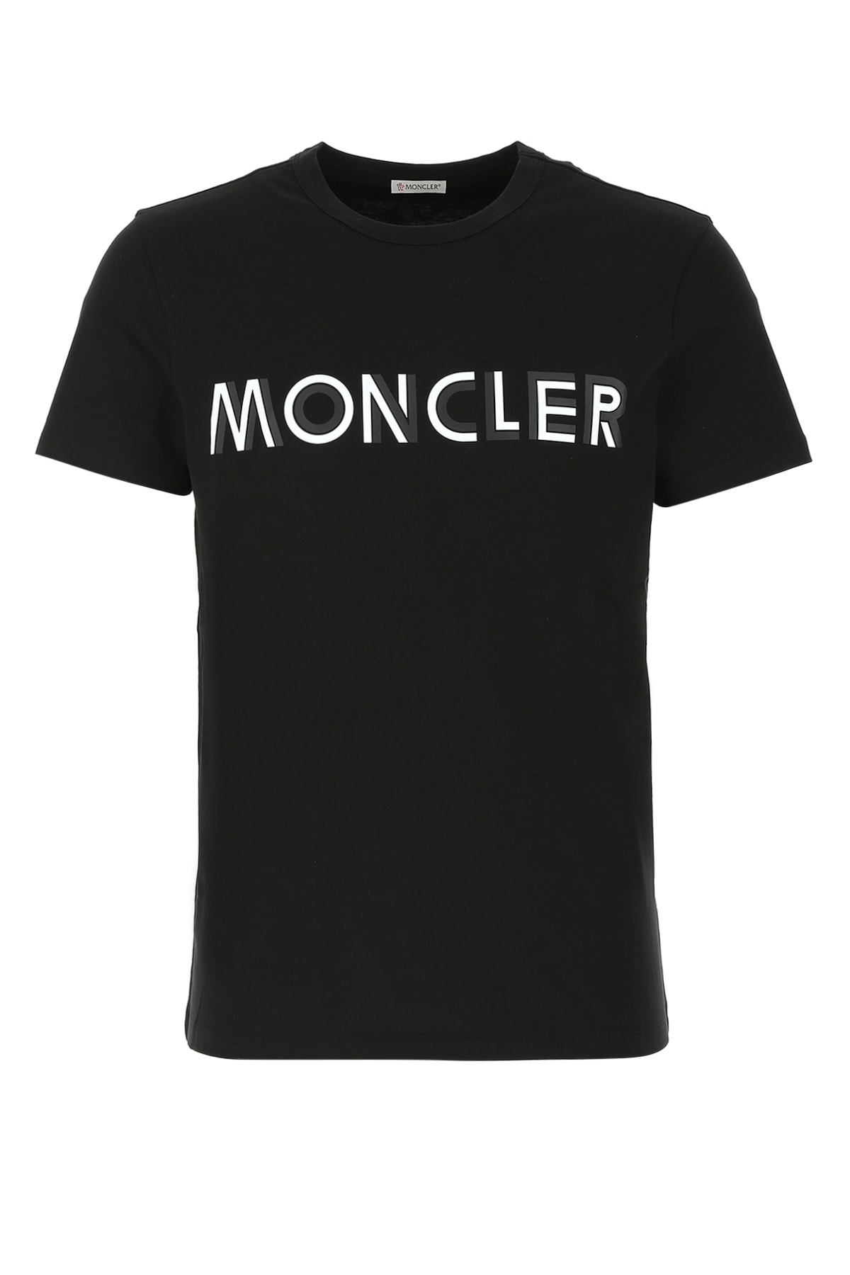 MONCLER モンクレール 8C75910 8390T 999 MAGLIA マーリア クルーネック 半袖 Tシャツ カットソー ロゴT コットン メンズ