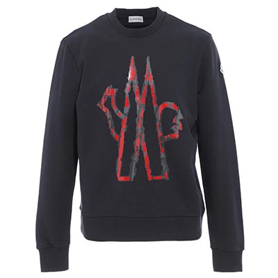 モンクレール MONCLER スウェットシャツ ブルー メンズ 8g70010 8098u 778 MAGLIA GIROCOLLO