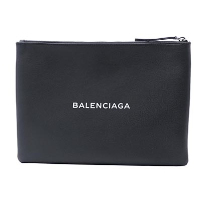 バレンシアガBALENCIAGA クラッチバッグ ブラック メンズ クラッチ レザー バッグ モノグラム ロゴ 485110 dlq5n 1060
