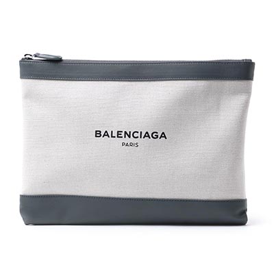 バレンシアガ BALENCIAGA クラッチバッグ グレー レディース ギフト プレゼント グレー キャンバス  NAVY CLIP M ネイビー クリップ 420407 aq38n 1380​