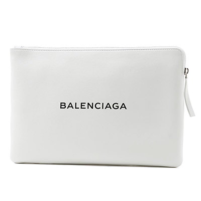 バレンシアガ BALENCIAGA クラッチバッグ ホワイト レディース ギフト プレゼント レザー 本革 ポーチ EVERYDAY エブリデイ  492467 dlq4n 9060​