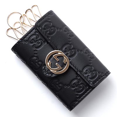 グッチ GUCCI キーケース GUCCISSIMA ブラック ブラック系 369673 cwc1g 1000 レディース