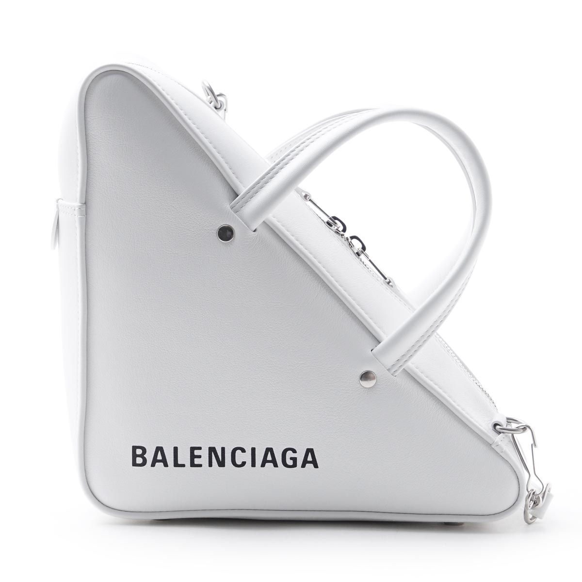 バレンシアガ BALENCIAGA ハンドバッグ 2WAY ホワイト レディース プレゼント ギフト レザー 本革  TRIANGLE DUFFLE トライアングル 476975 c8k02 9000​