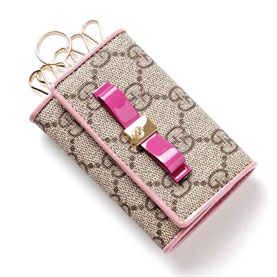 グッチ GUCCI キーケース GGスプリーム ベージュ×エボニー×ピンク ベージュ系 388682 klqug 8431 レディース