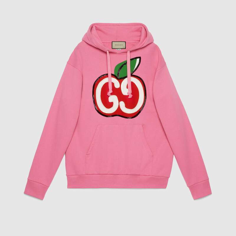 グッチ GGアップル プリント フーデッド スウェットシャツ 610160