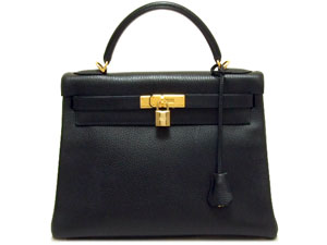 エルメス ケリー 28/32 黒×ゴールド金具 he-ba-4213