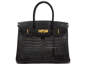 エルメス バーキン 25/30/35 クロコダイル（ポロサス）/黒×ゴールド金具 he-ba-1064