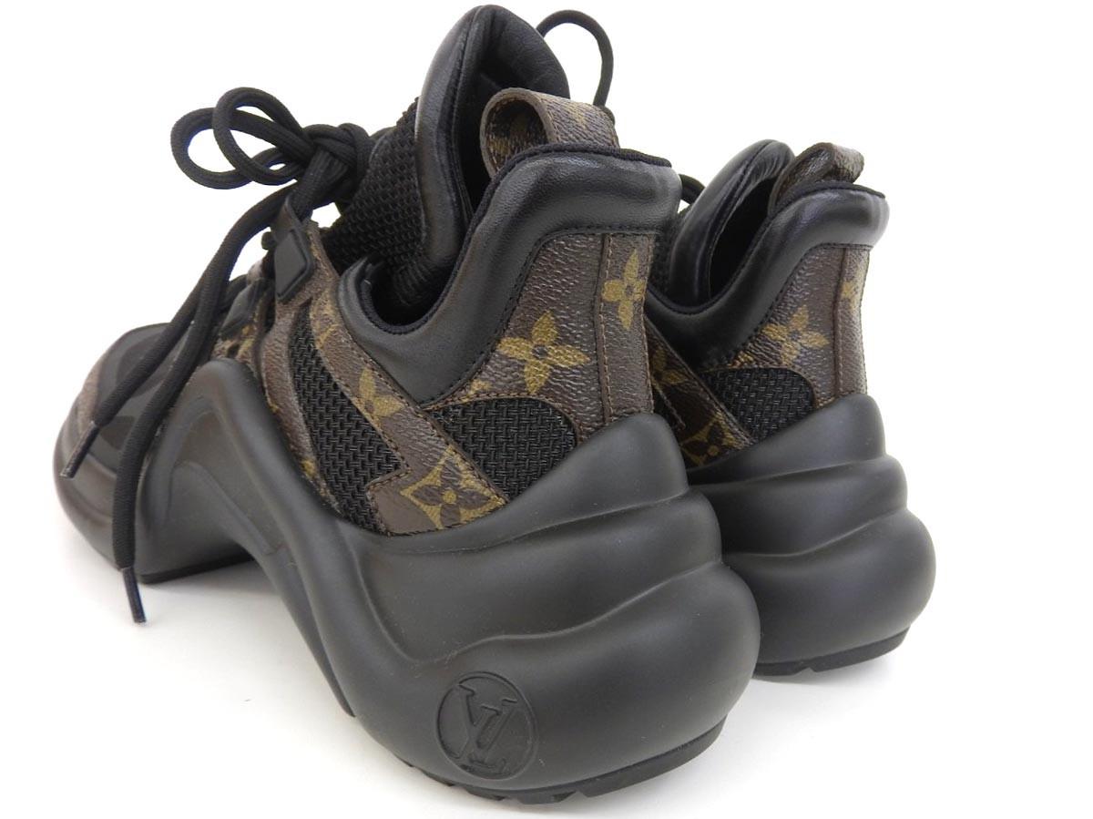 LOUISVUITTON ルイヴィトン レディース モノグラムアークライトライン メッシュスニーカー 黒 茶色 1A43LD