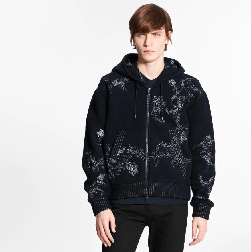 LOUIS VUITTON エンブロイダリーLVフラワージップスルーフーディ 1A8A74