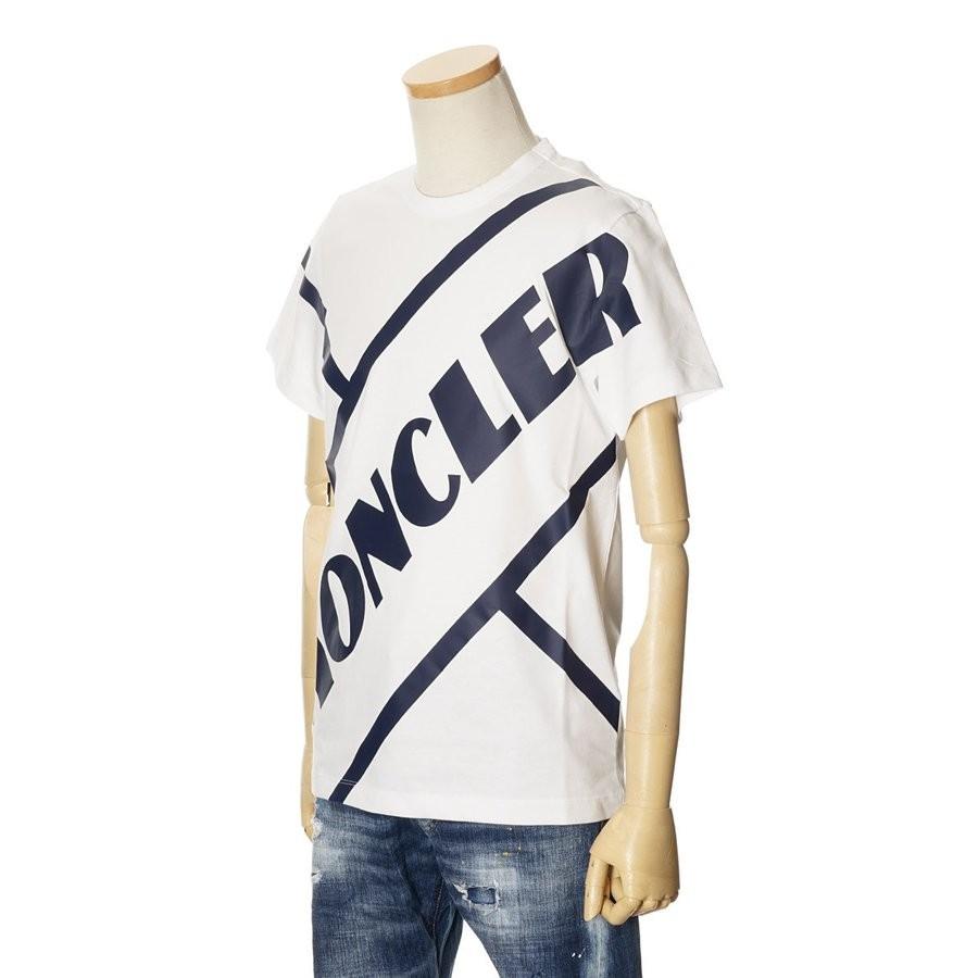 モンクレール Tシャツ メンズ MONCLER 半袖 ビッグロゴ ホワイト/ブラック 8C70610 8390T 091 