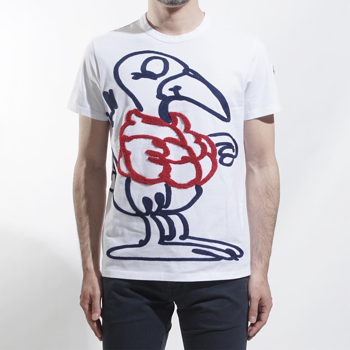 モンクレール MONCLER Tシャツ ホワイト メンズ カットソー ロゴ トップス インナー 8032350 8390t 001