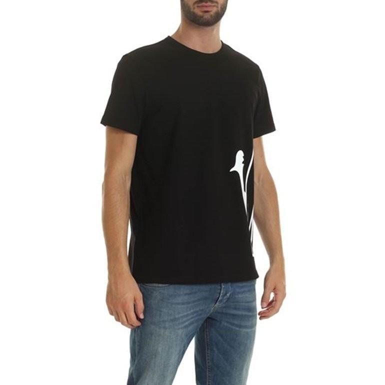 モンクレール 雄鶏デザイン プリントロゴ 半袖Tシャツ 左袖定番ロゴ クルーネック トップス 8046150 V8043 999 MONCLER