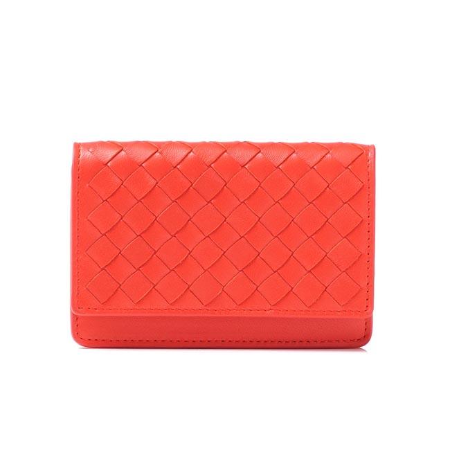 ボッテガヴェネタ BOTTEGA VENETA カードケース 名刺入れ NAPPA ベスビオ レッド系 133945 v001u 6506 メンズ＆レディース
