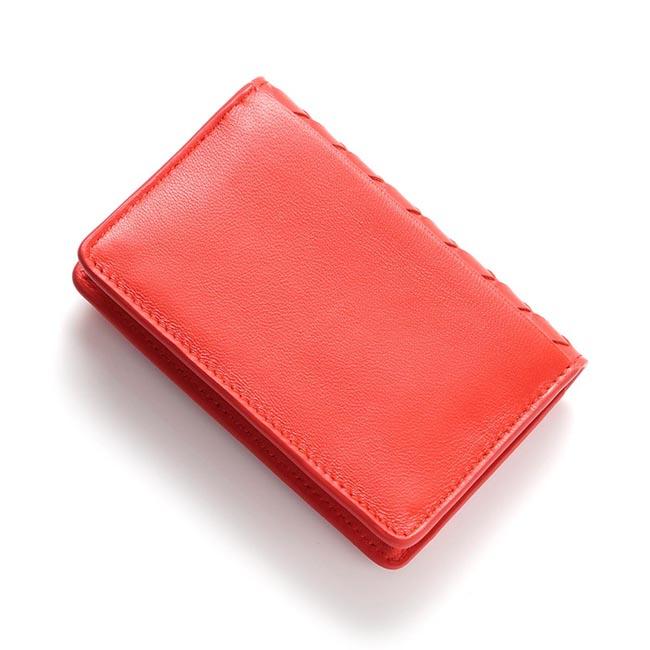 ボッテガヴェネタ BOTTEGA VENETA カードケース 名刺入れ NAPPA ベスビオ レッド系 133945 v001u 6506 メンズ＆レディース