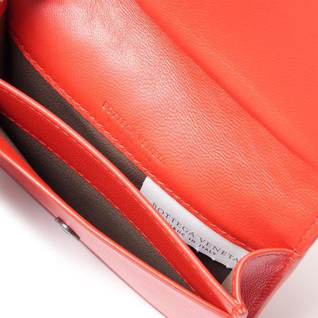 ボッテガヴェネタ BOTTEGA VENETA カードケース 名刺入れ NAPPA ベスビオ レッド系 133945 v001u 6506 メンズ＆レディース