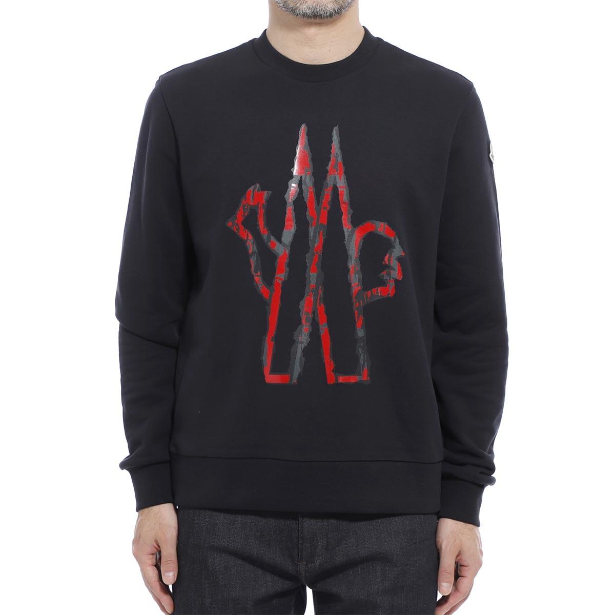 モンクレール MONCLER スウェットシャツ ブルー メンズ 8g70010 8098u 778 MAGLIA GIROCOLLO