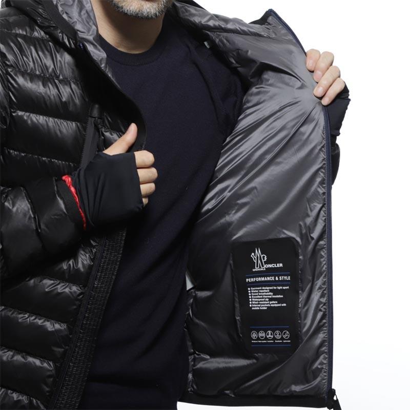 モンクレール MONCLER フーデッド ダウンジャケット ブラック メンズ ダウン アウター グースダウン  kavik 4189305 53071 999 GRENOBLE KAVIK グルノーブル