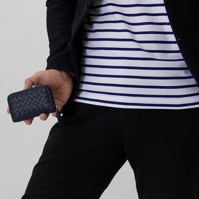 ボッテガヴェネタ BOTTEGA VENETA コインケース【小銭入れ】 イントレチャート 【INTRECCIATO】 ライトトルマリンブルー 114075 V4651 4013 メンズ