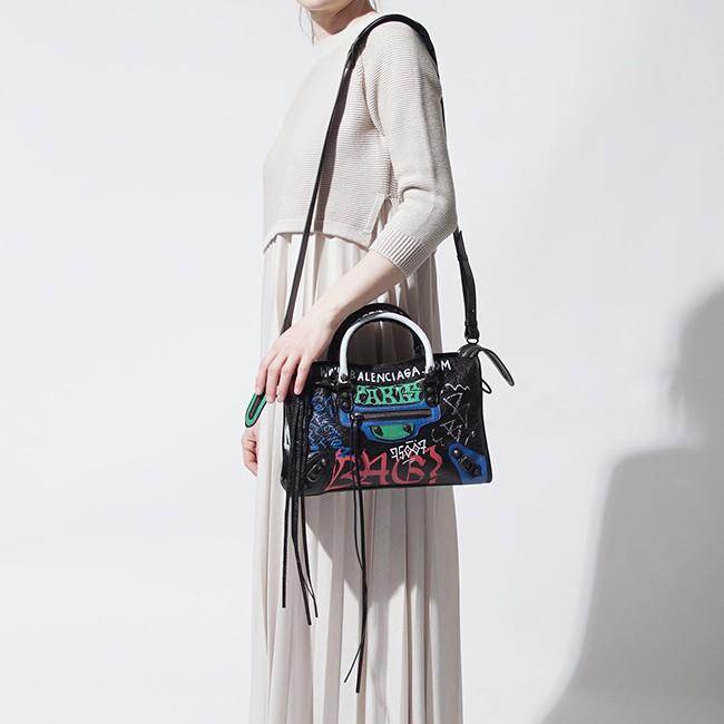 バレンシアガ BALENCIAGA ハンドバッグ 2WAY ブラック レディース ギフト プレゼント レザー 本革 ブラック クロ 黒 GRAFFITI CLASSIC CITY グラフティ クラシック シティ 431621 