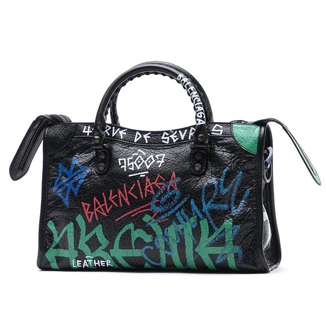 バレンシアガ BALENCIAGA ハンドバッグ 2WAY ブラック レディース ギフト プレゼント レザー 本革 ブラック クロ 黒 GRAFFITI CLASSIC CITY グラフティ クラシック シティ 431621 