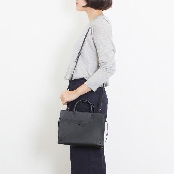 バレンシアガ BALENCIAGA バッグ レディース トートバッグ ホワイト×ブラック 黒 NAVY CABAS M [ネイビーカバ]  339936 K9H3N 1085