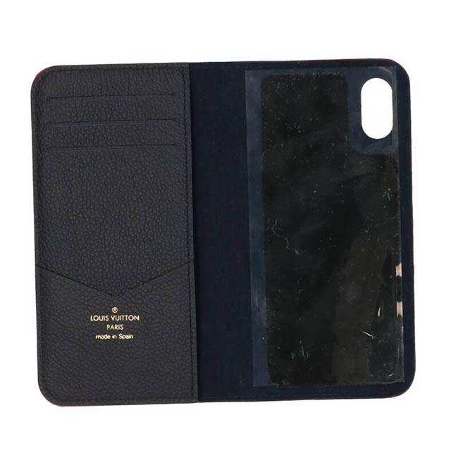 ルイヴィトン M69440 モノグラムエンボスレザーiPhoneケース X/XR/XS/XS MAXネイビー×レッド 