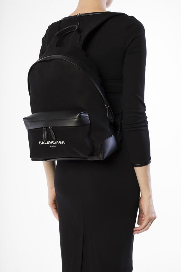 バレンシアガ  BALENCIAGA カーフレザーのトリムが新鮮☆デニムバックパック 409010 9DH1N 1090