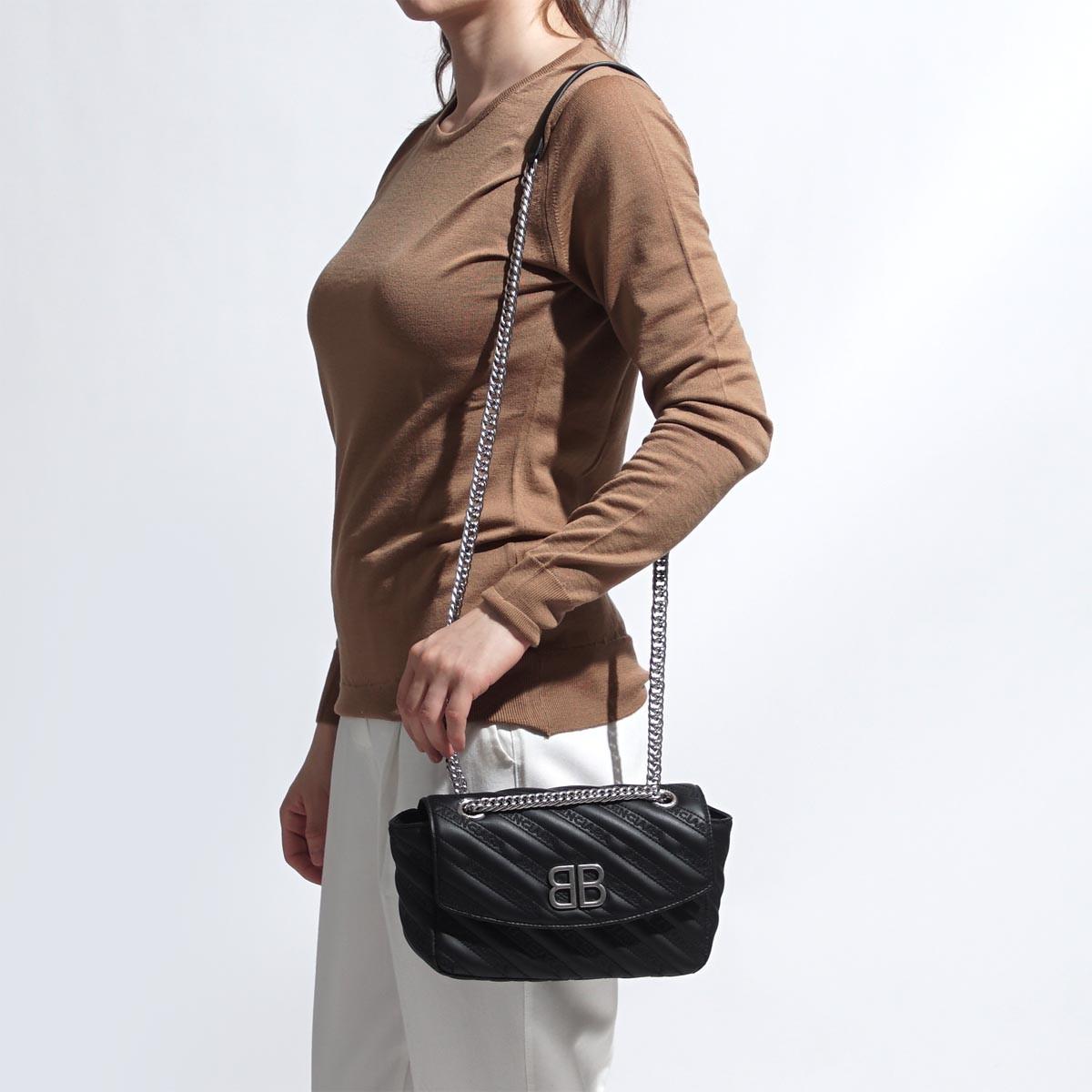 バレンシアガ BALENCIAGA ショルダーバッグ ブラック レディース ギフト プレゼント レザー 本革  BB ROUND S 501681 0hian 1000
