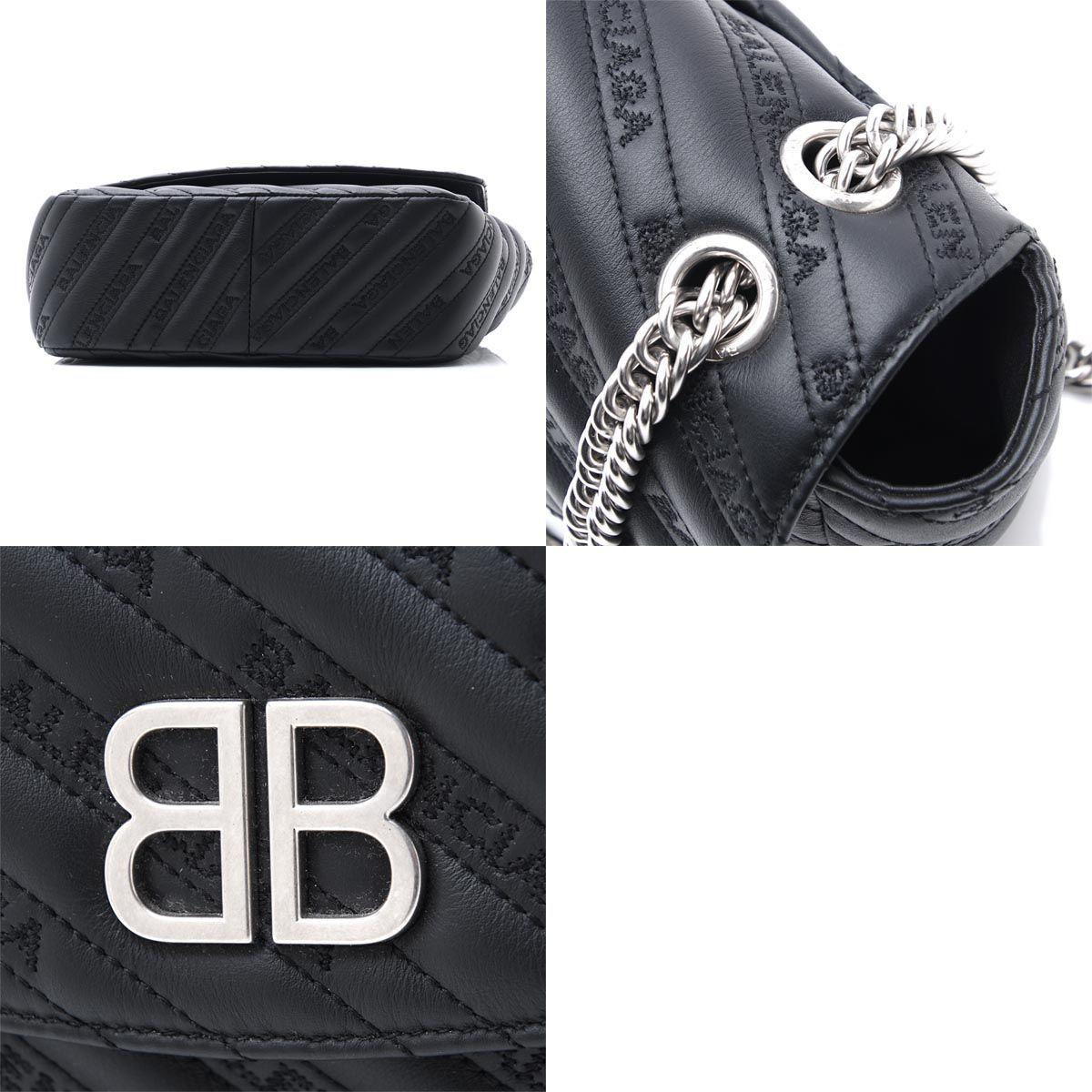 バレンシアガ BALENCIAGA ショルダーバッグ ブラック レディース ギフト プレゼント レザー 本革  BB ROUND S 501681 0hian 1000