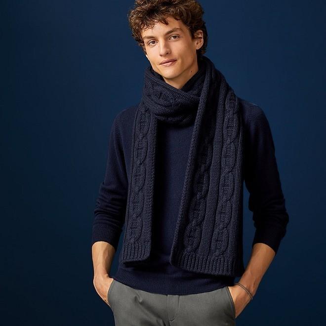 エルメス HERMES ニットマフラー トリ マイヨン 男女OK カシミヤ H393762T 01