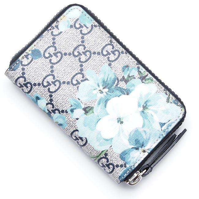 グッチ ラウンドファスナー カードケース GG BLOOMS GGブルームス BLUE ブルー系 410220 ku2hn 8499 メンズ