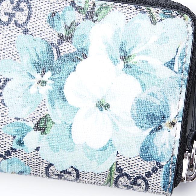 グッチ ラウンドファスナー カードケース GG BLOOMS GGブルームス BLUE ブルー系 410220 ku2hn 8499 メンズ